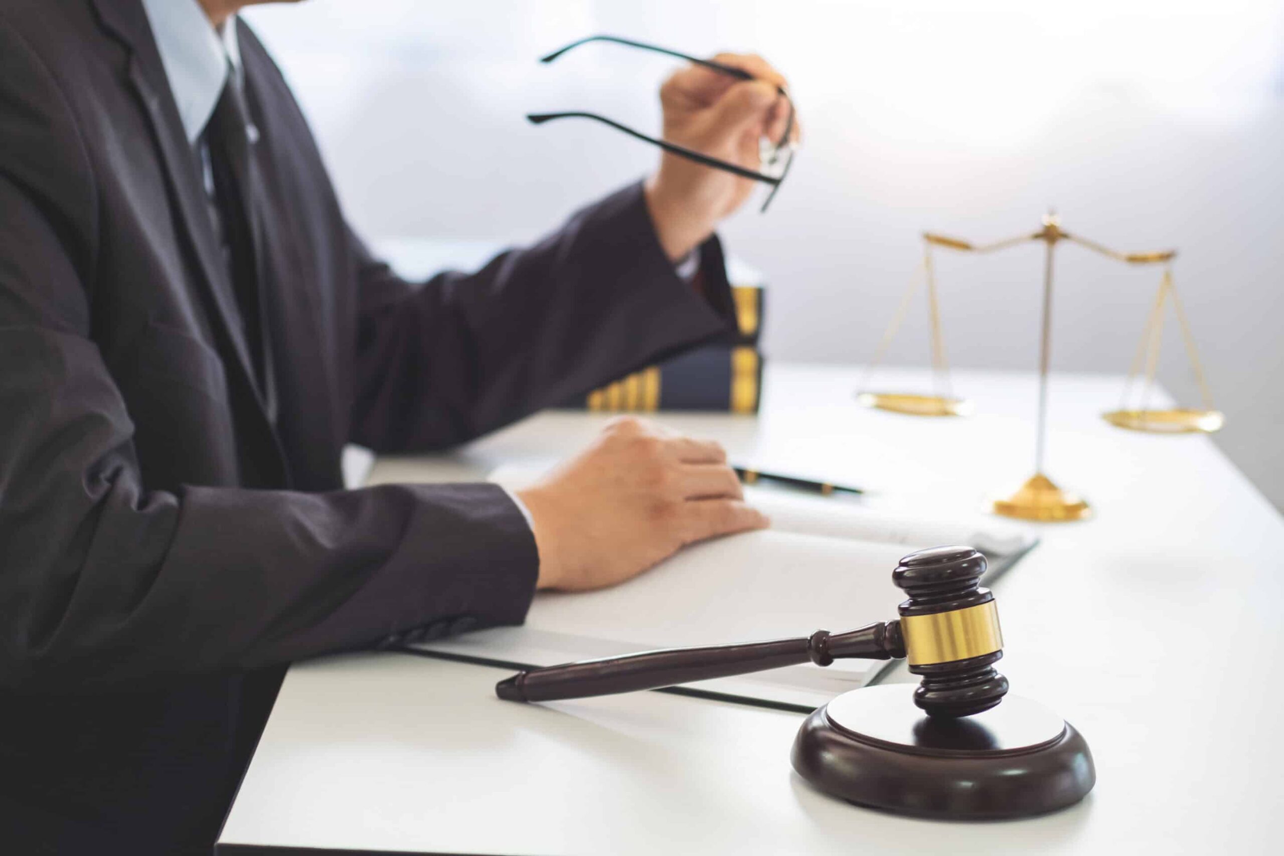 Justice,And,Law,Concept.,Lawyer,Working,At,Courtroom.