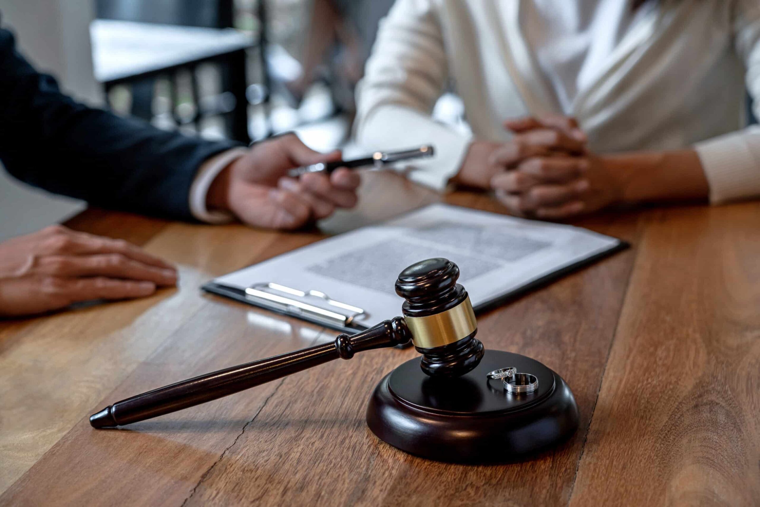 Judge,Gavel,And,Two,Golden,Marriage,Ring,,Contract,Decree,Of